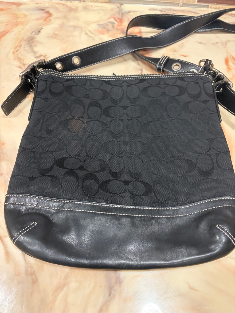 Coach Black Crossbody Signature Jacquard and Leather Bag - Picture 5 of 8